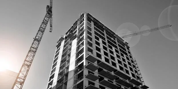 Reinforced concrete frame under construction